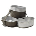 Kit di pasticcio militare austriaco originale in alluminio set di pentole da campeggio escursionistico oliva
