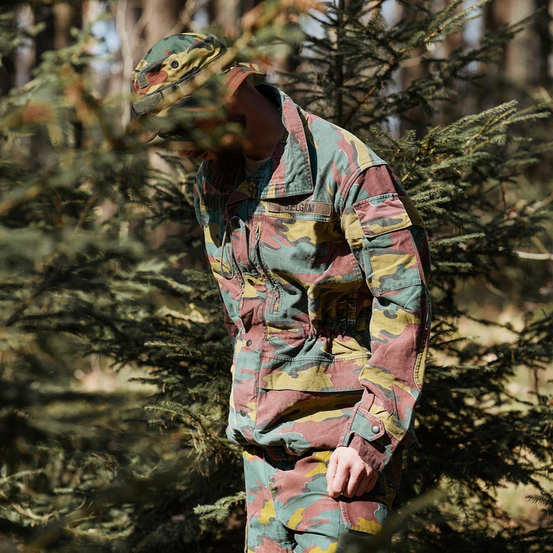Combattimento militare dell'esercito belga originale M90 ​​giacca da campo parka jigsaw camo surplus
