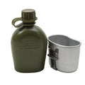 Tazza in alluminio con custodia in plastica da 1 litro originale militare belga inclusa