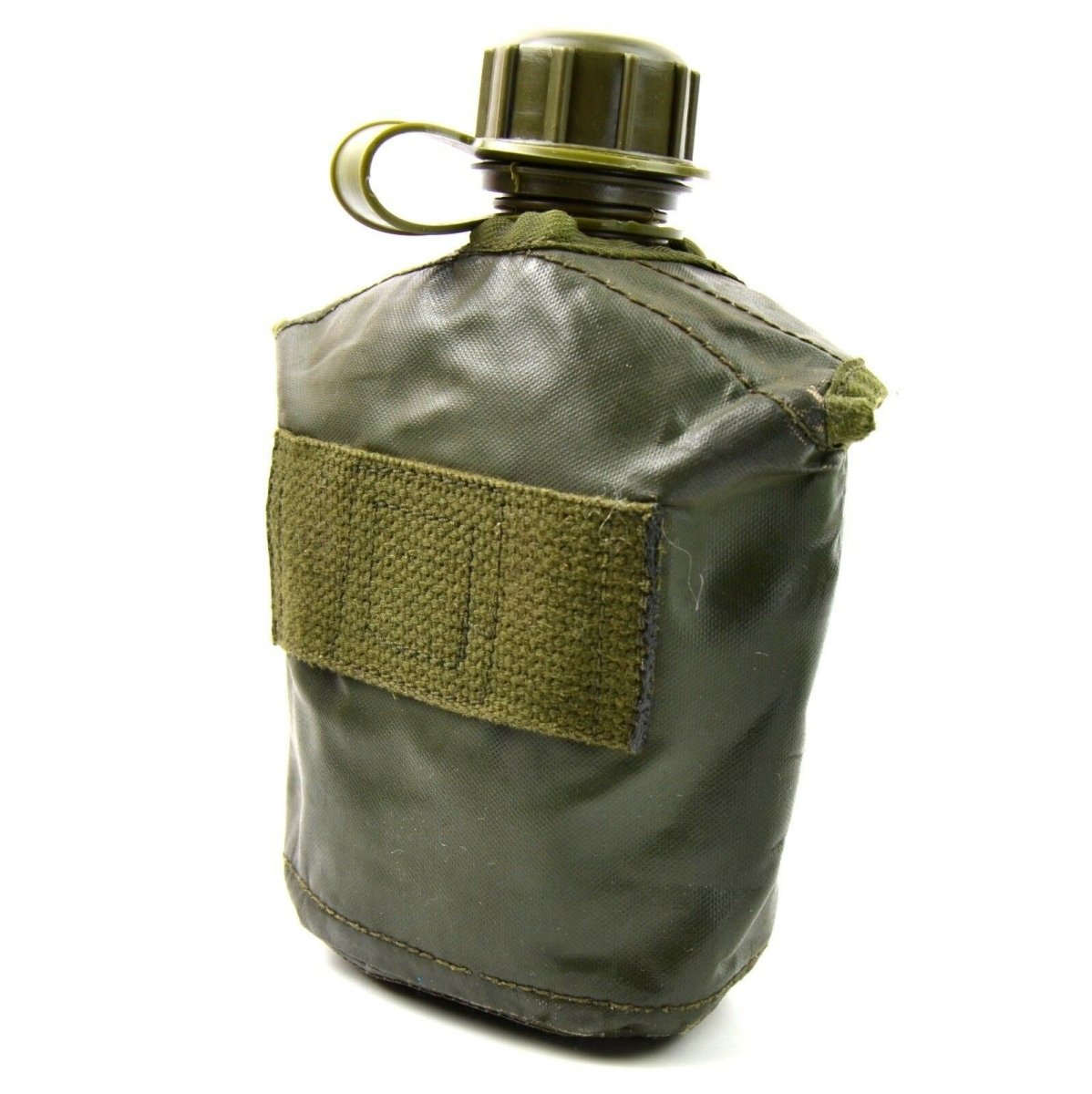 Borraccia per acqua M1 originale militare belga con coperchio e bottiglia per attrezzi da campo, oliva