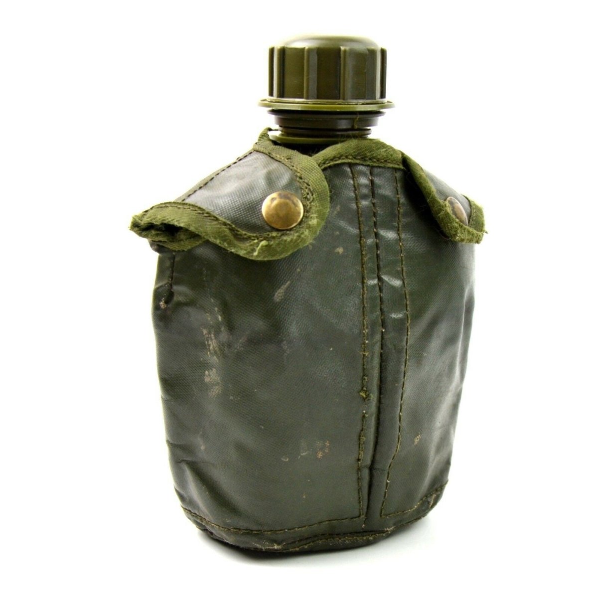 Borraccia per acqua M1 originale militare belga con coperchio e bottiglia per attrezzi da campo, oliva
