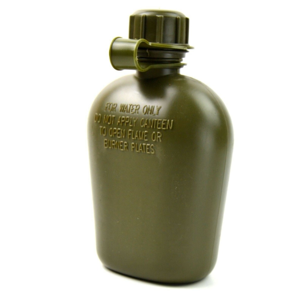 Borraccia per acqua M1 originale militare belga con coperchio e bottiglia per attrezzi da campo, oliva