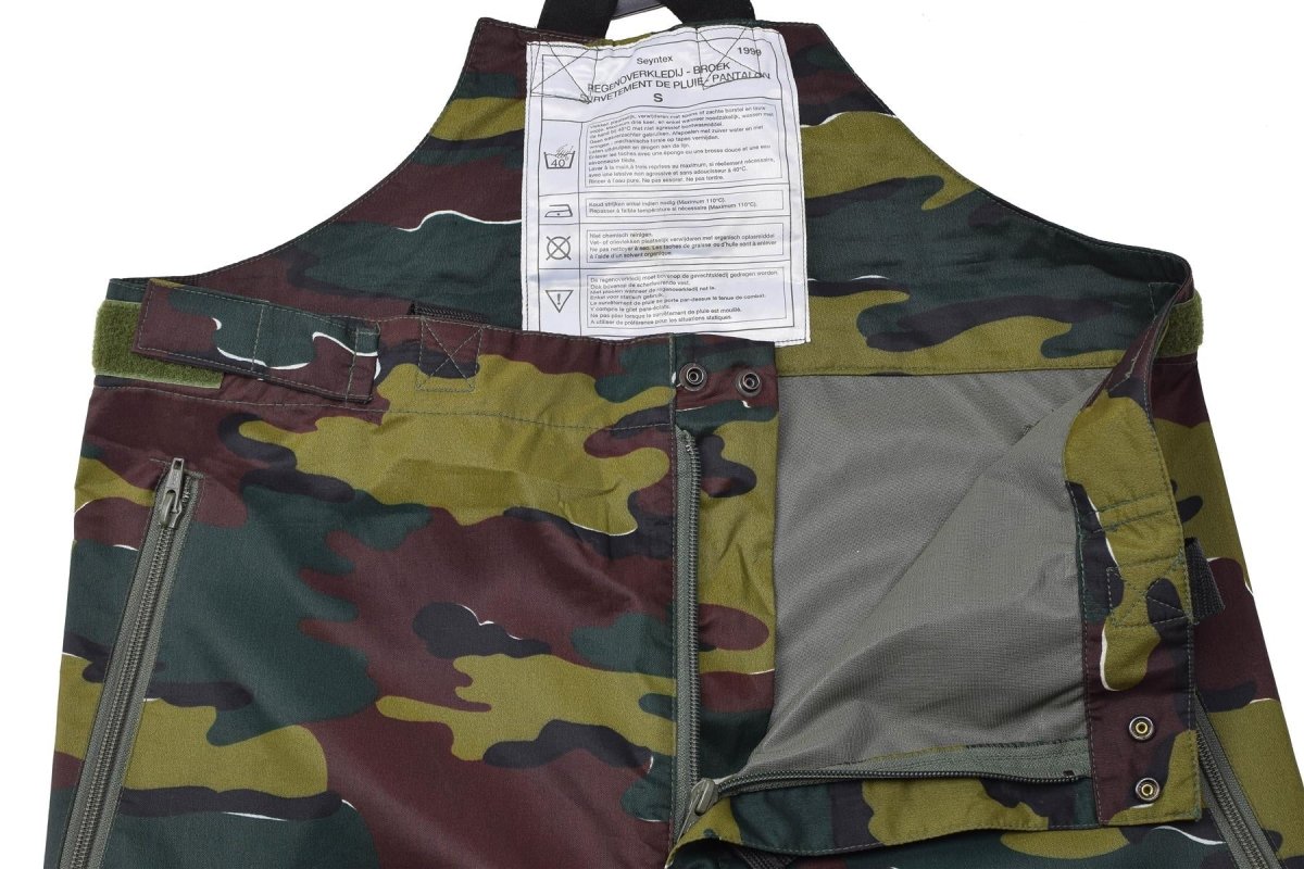 Pantaloni impermeabili militari belgi originali puzzle camo seyntex piovosi