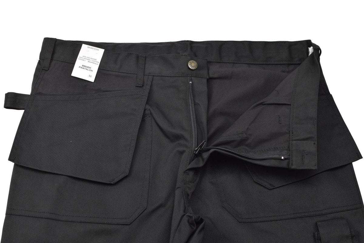 Originari di lavoro militare belga pantaloni cargo ginocchia rinforzate durevoli nere nuove