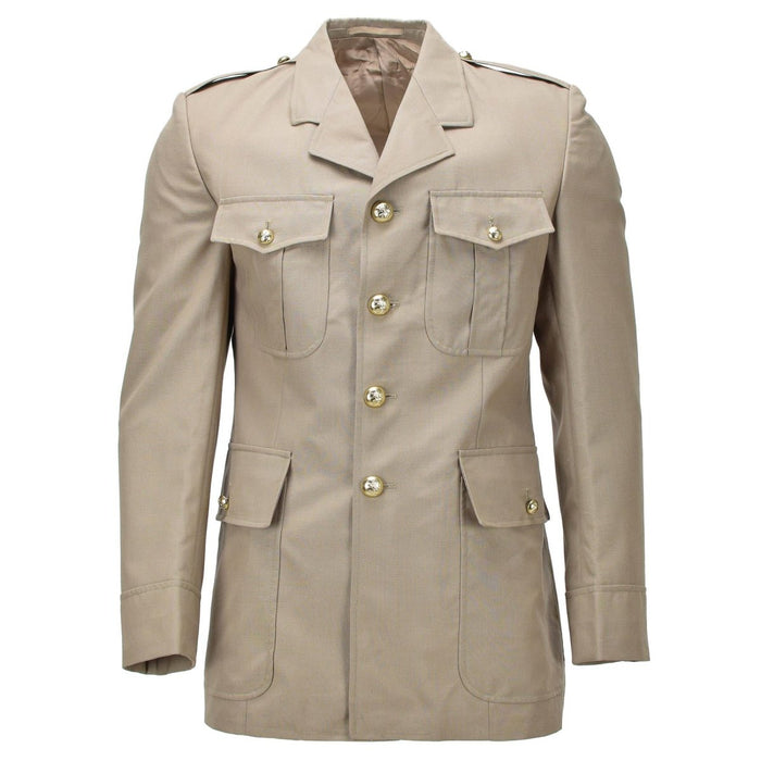 Giacca formale militare originale del Belgio, bottoni in metallo, spalline sulle spalle color kaki - GoMilitar