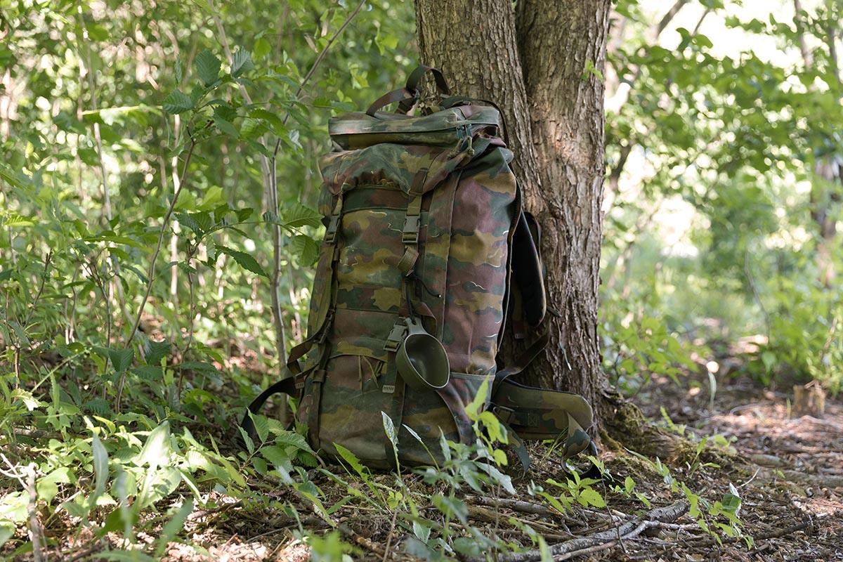 Zaino originale del campo tattico militare del Belgio grande sacchetto da campeggio da trekking 110L