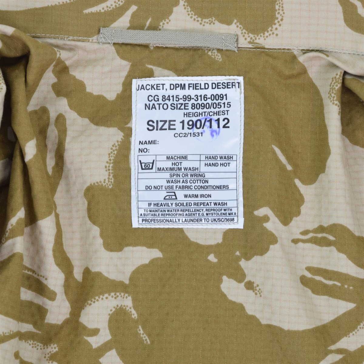 Giacca dell'esercito britannico originale Desert Desert Camo Ripstop Parka Military Nuovo
