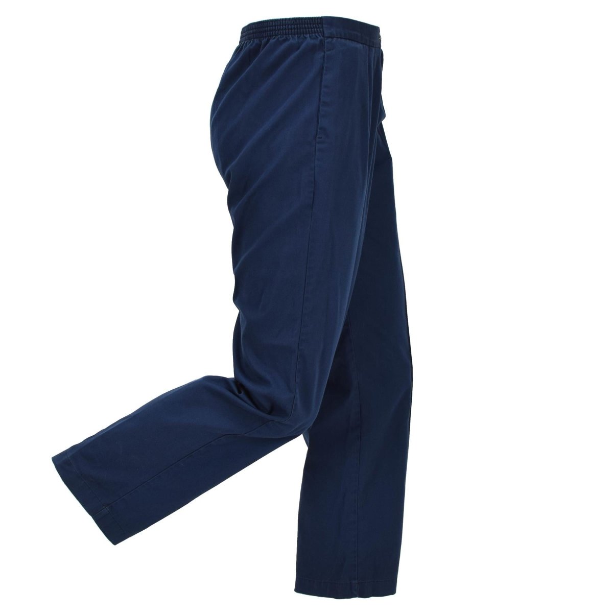 Pantaloni da medico originali dell'esercito britannico pieghettati sul davanti con elastico in vita blu navy