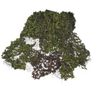 Green and brown camouflage netting on a white background