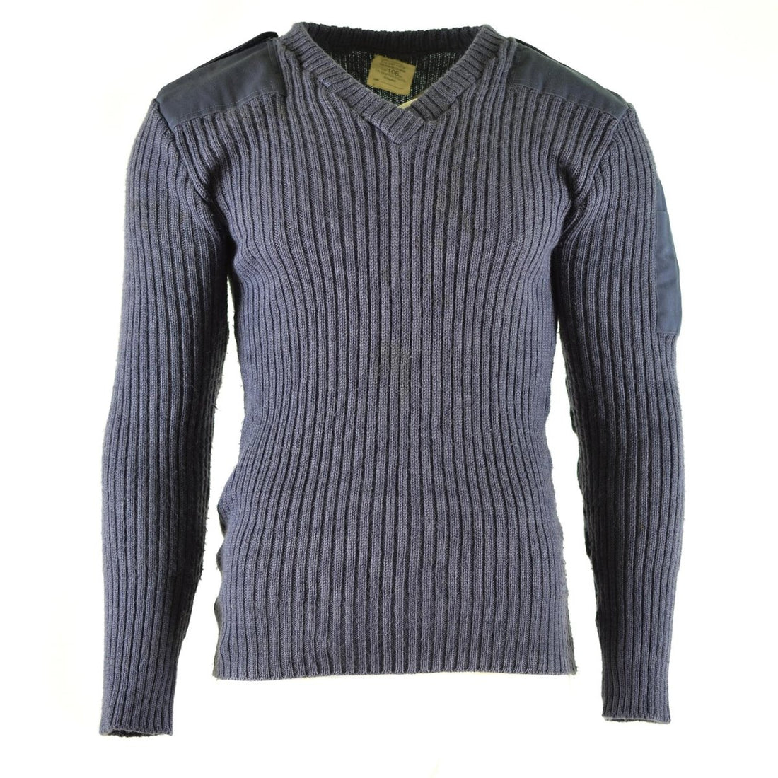Originale British Pullover Pullover Commando Jumper Blue Grey Magia di lana V-Valona