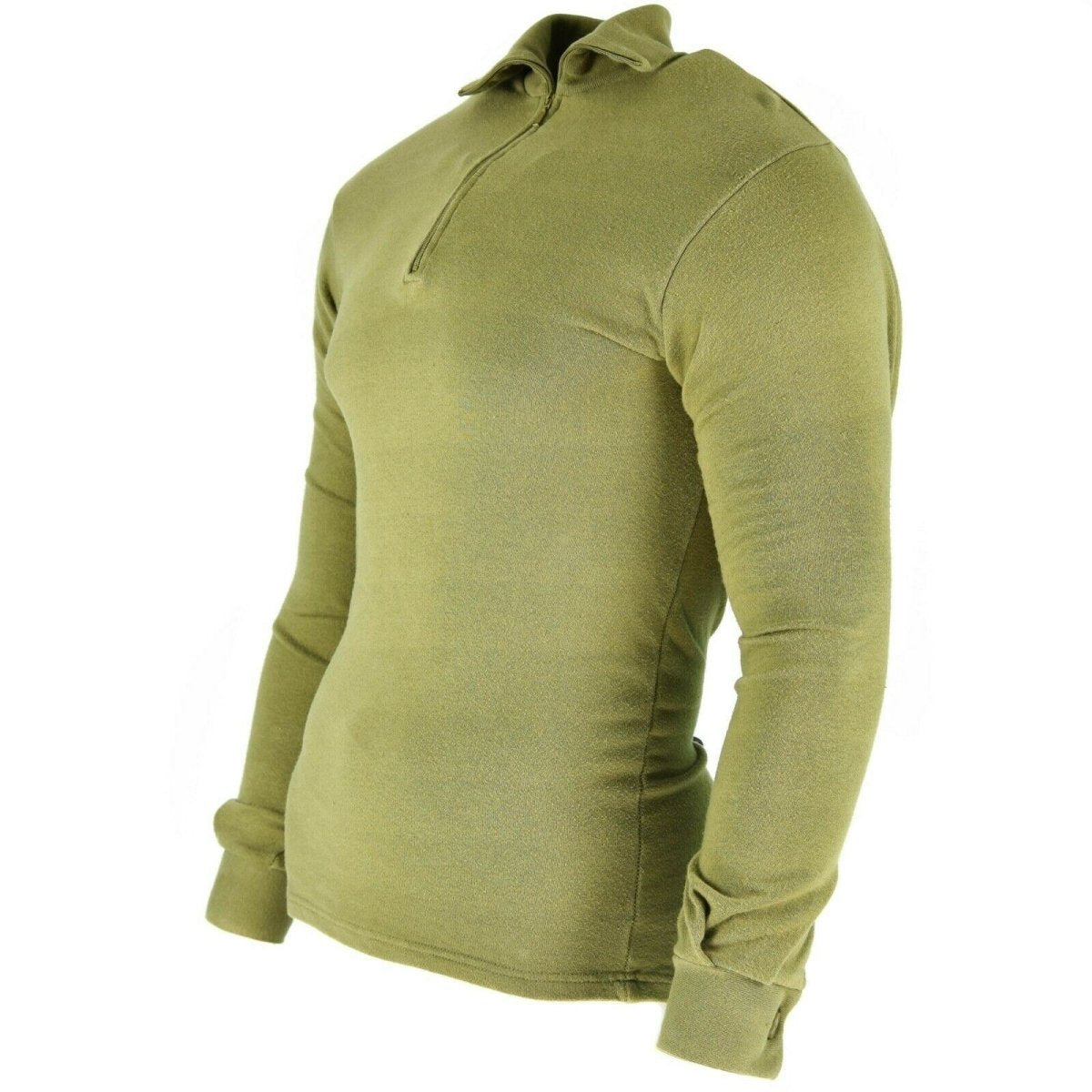SHIRT TRICOT ORIGIENTE ORIGINALE SCHITTA SCHETTA UNDERSHIRT OD verde termico zippato