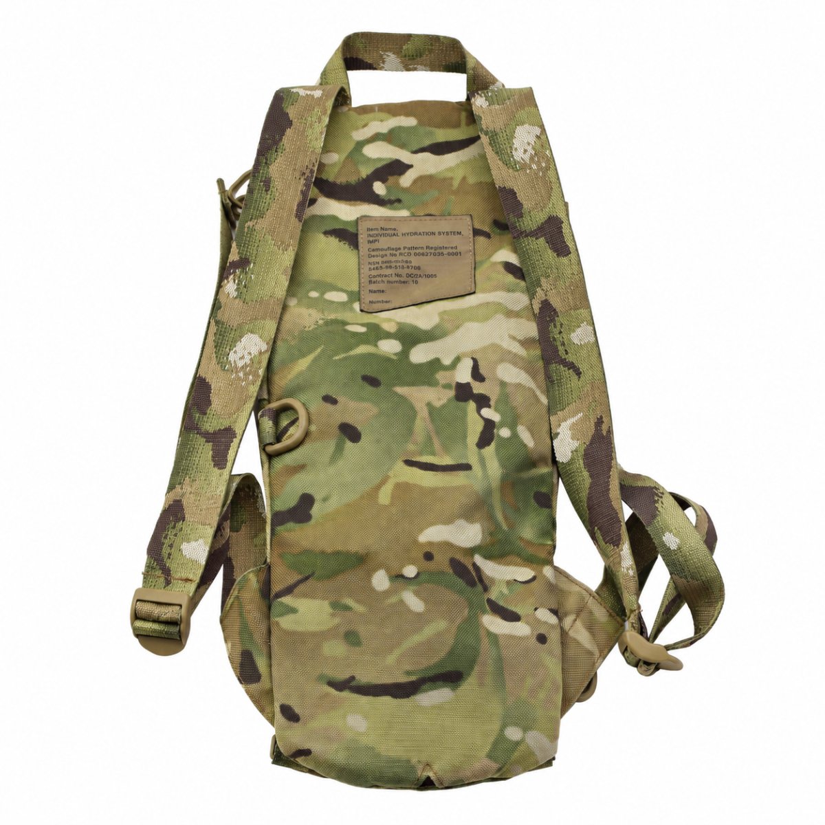 Sistema di idratazione militare britannico originale da 3 litri, vescica in TPU, mimetica MTP