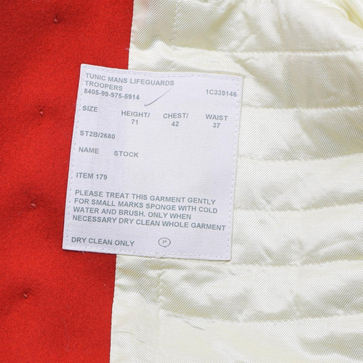 Giacca militare britannica originale Tunica abito rosso I bagnini cavallere di cavalletta delle truppe nuove