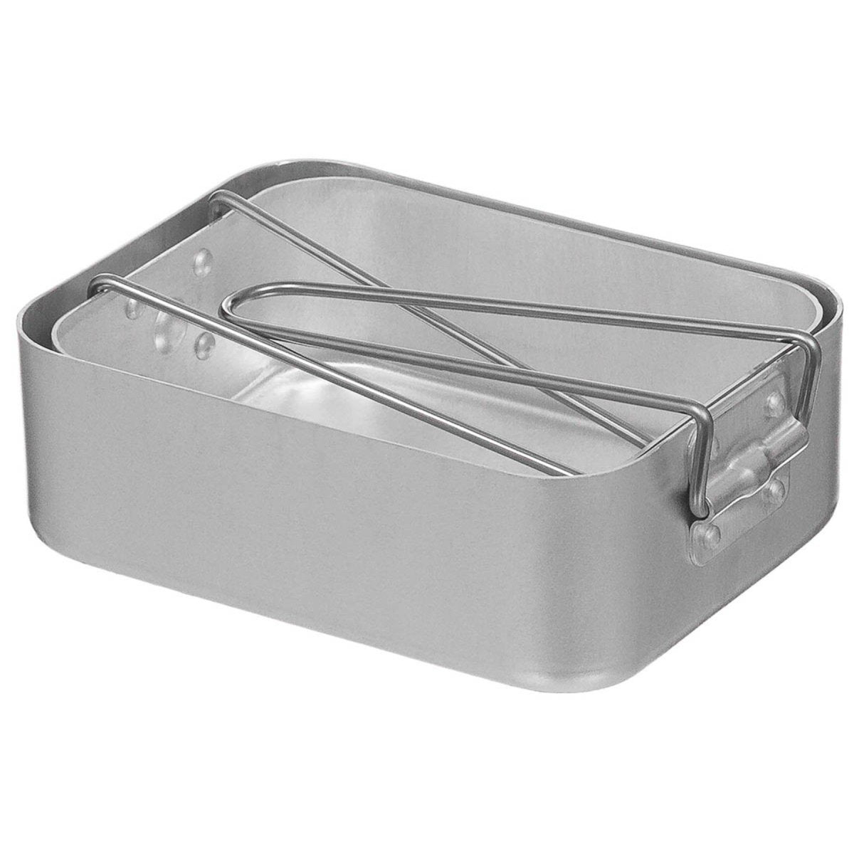 Kit da cucina originale militare britannico, set da cucina in alluminio per esterni, grigio