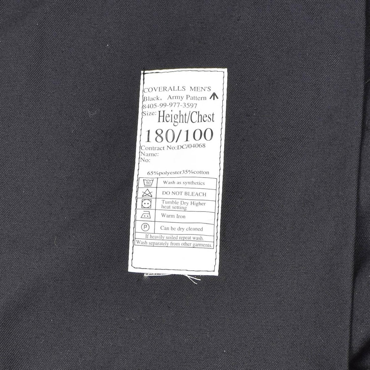 Originale British Military Mechanic Coverll Work Work abbigliamento uniforme da lavoro turista nera