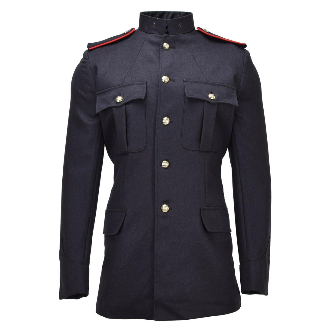 Giacca formale originale tunica militare britannica in lana con bottoni in metallo nera