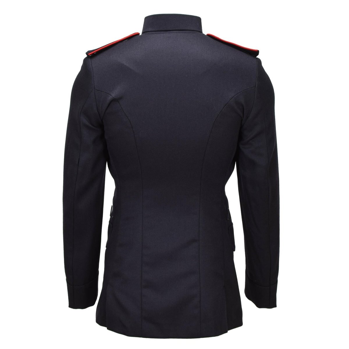 Giacca formale originale tunica militare britannica in lana con bottoni in metallo nera