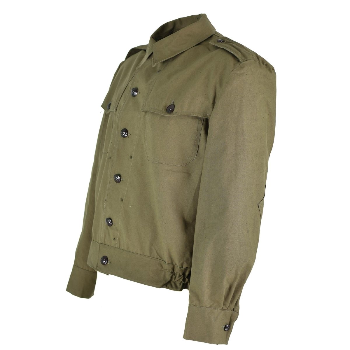 Truppe di campo dell'esercito bulgaro originale Canvas Ike Giacca OD Ergugia militare