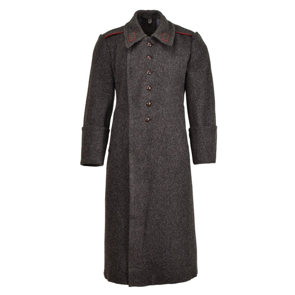 Lana militare bulgaro originale superando lungo cappotto invernale grigio formale