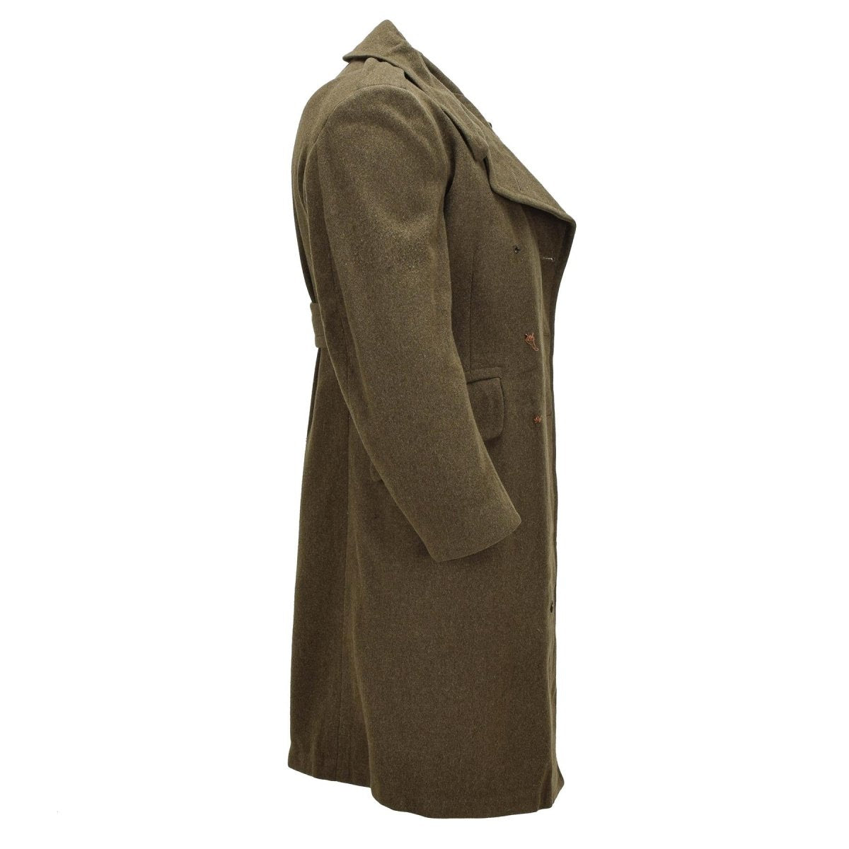 Soprabito militare in lana originale dell'esercito canadese, verde oliva vintage
