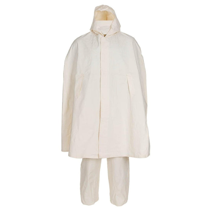 Set poncho e pantaloni con cappuccio militare originale cinese in mimetico bianco neve per la protezione dal freddo invernale.