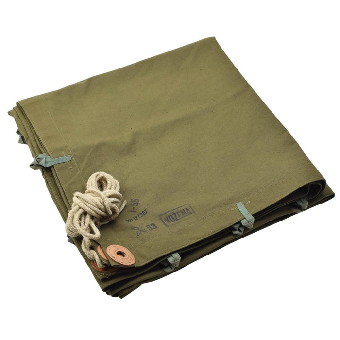 Tenda poncho kaki originale dell'esercito ceco, resistente all'acqua, vintage, da campeggio all'esterno - GoMilitar