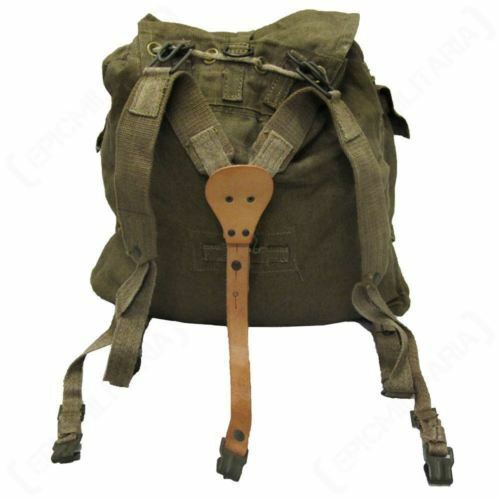 Zaino in tela originale dell'esercito ceco M60, zaino militare vintage con cinghie a Y