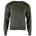Stretta maglione dell'esercito ceco originale Oliva oliva in lana a V-Neck Filit Filion Nuovo