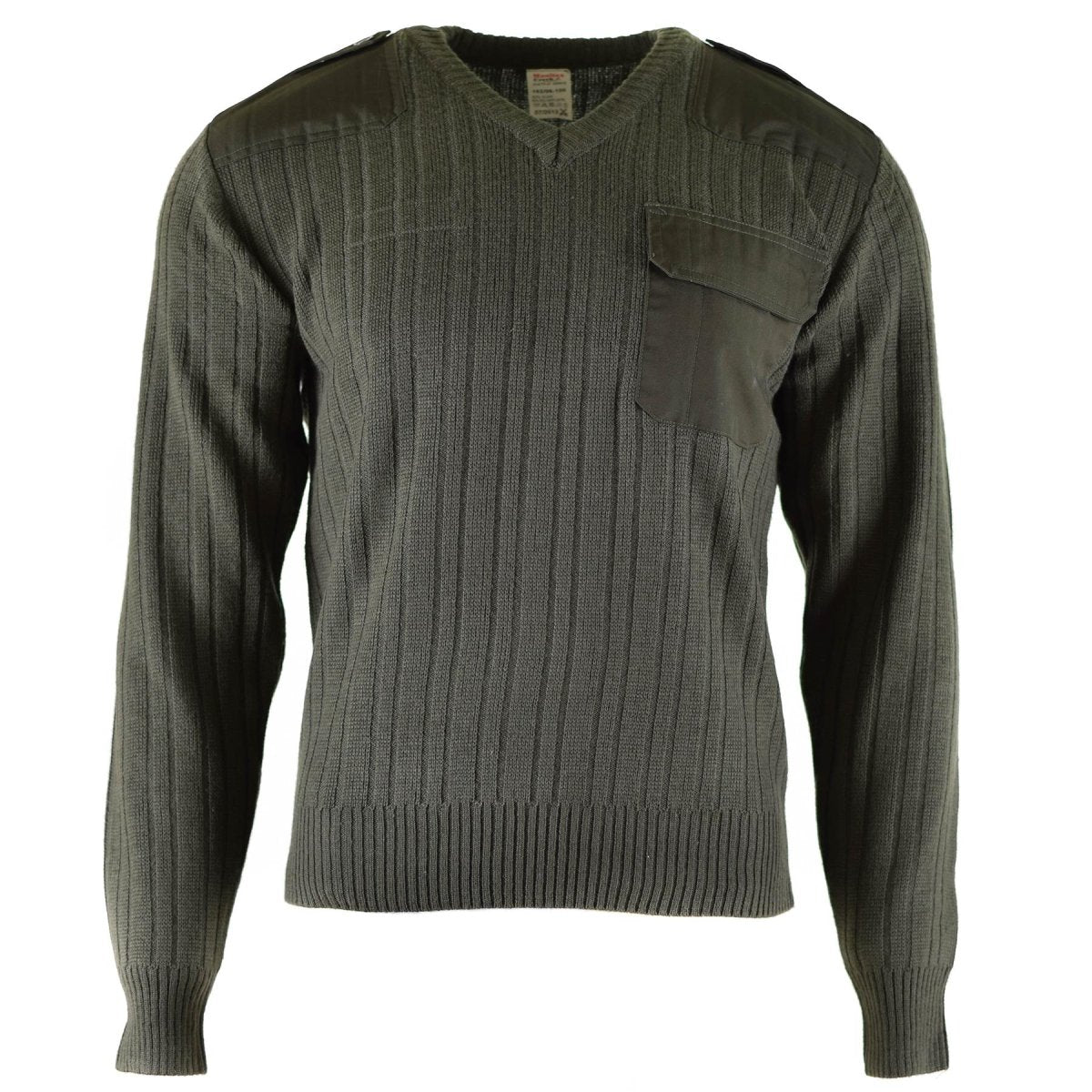 Stretta maglione dell'esercito ceco originale Oliva oliva in lana a V-Neck Filit Filion Nuovo
