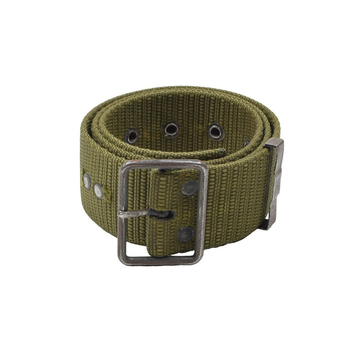 Cintura militare originale ceca in tela color oliva con robusta fibbia in metallo, durevole attrezzatura tattica dell'esercito