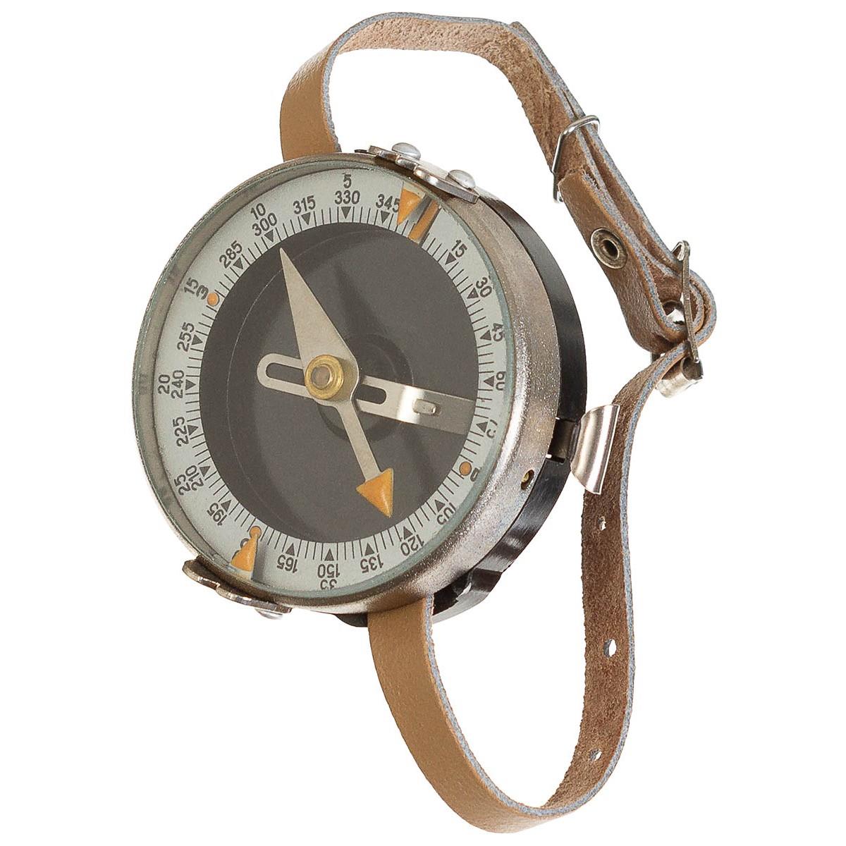 Bracciale militare originale ceco Bussola Mappa Misura cinturino in pelle marrone