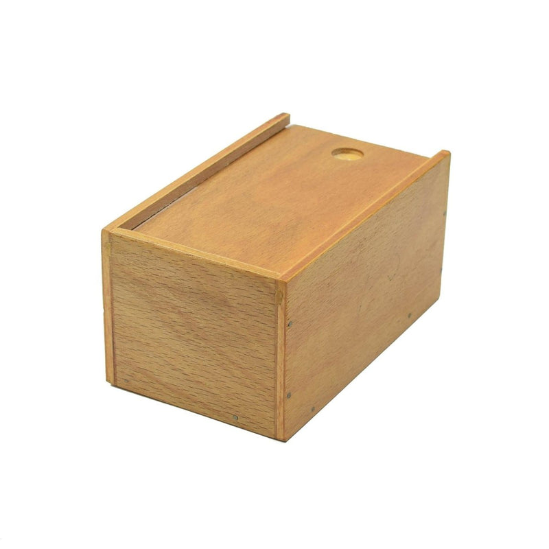 Closed wooden storage box for vintage Czech military compact liquid fuel stove set