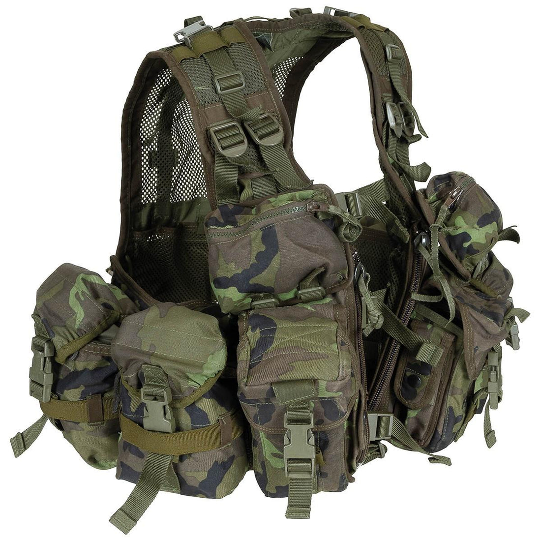Gilet tattico militare ceco originale da combattimento con sistema di carico M95 Camo