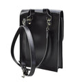 Borsa a tracolla originale della polizia cecoslovacca documenti in pelle artificiale nera