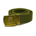 Original Danish Army Olive Green Belt Canvas Militare W Buckle Royal Danish Nuovo