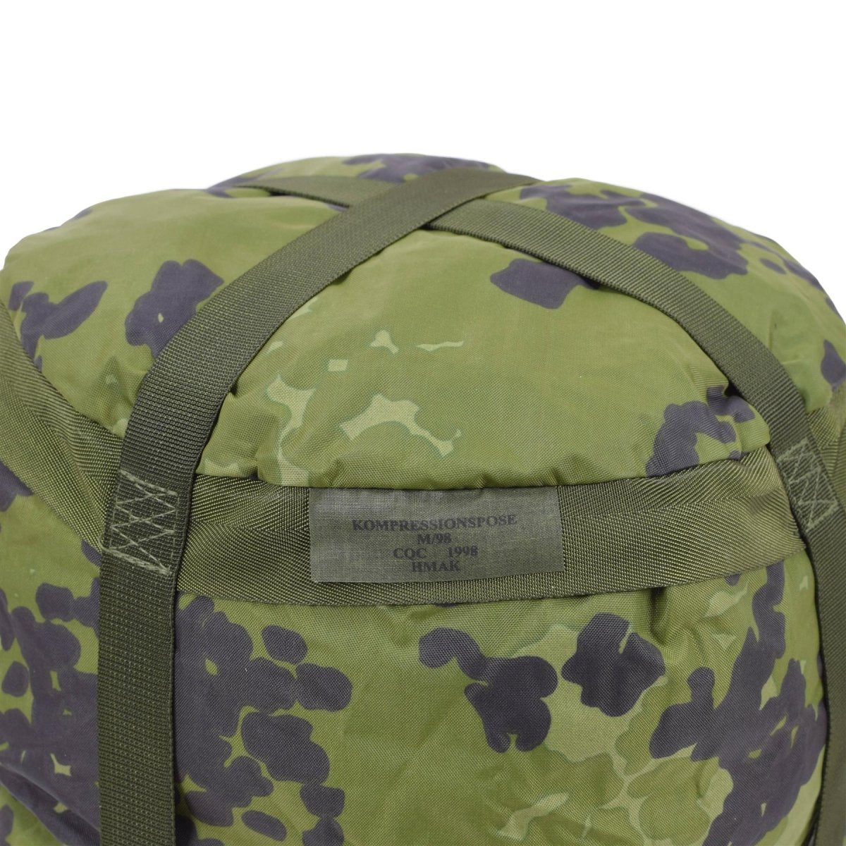 Borsa di compressione militare danese originale M84 CAMO PU rivestito Nuovo leggero
