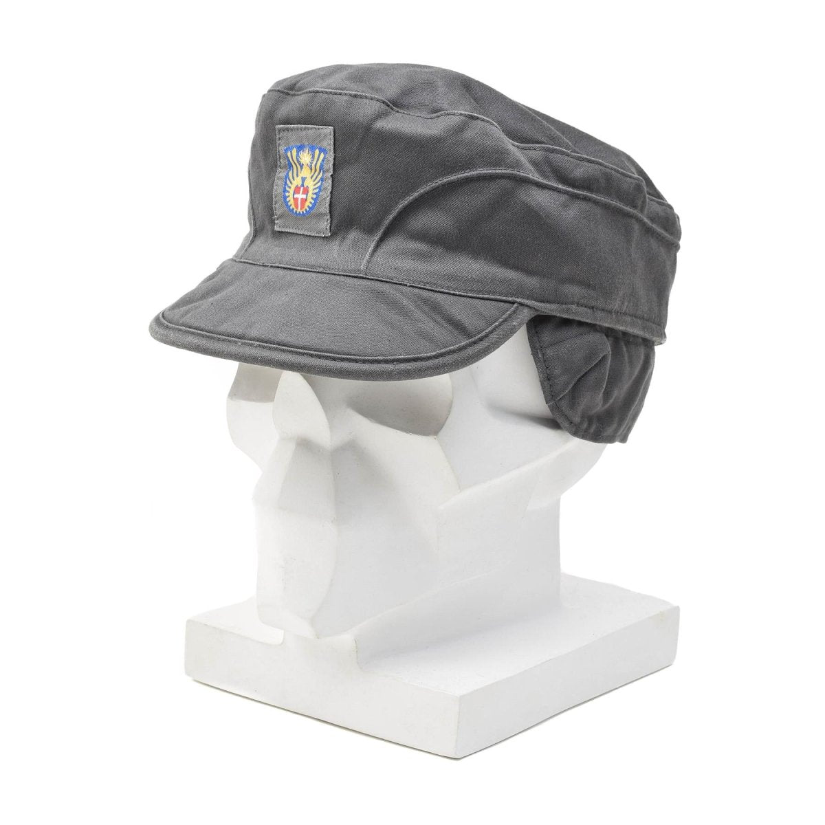 Original Danish Military Grey Army Cap pieghevoli a legna pieghevole Vintage Nuovo