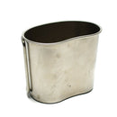 Authentic Dutch Army stainless steel canteen cup with foldable handle for camping, bushcraft, and outdoor cooking.