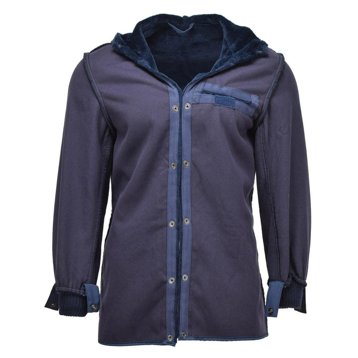 Parka foderato originale dell'esercito olandese con cappuccio, edizione militare, progettato per calore e resistenza nella stagione fredda.