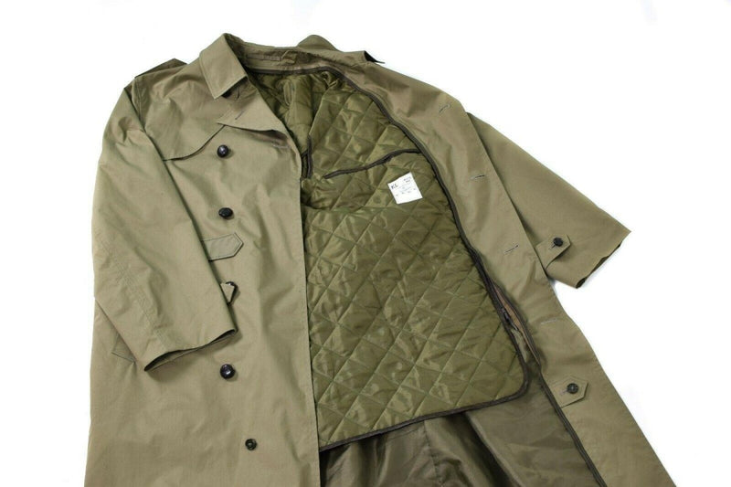 Trench dell'esercito olandese originale Mens Kaki Officiale formale con fodera nuovo