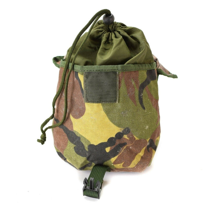 Tasca multiuso MOLLE media originale dell'esercito olandese con mimetica DPM e chiusura con coulisse per riporre l'attrezzatura tattica.