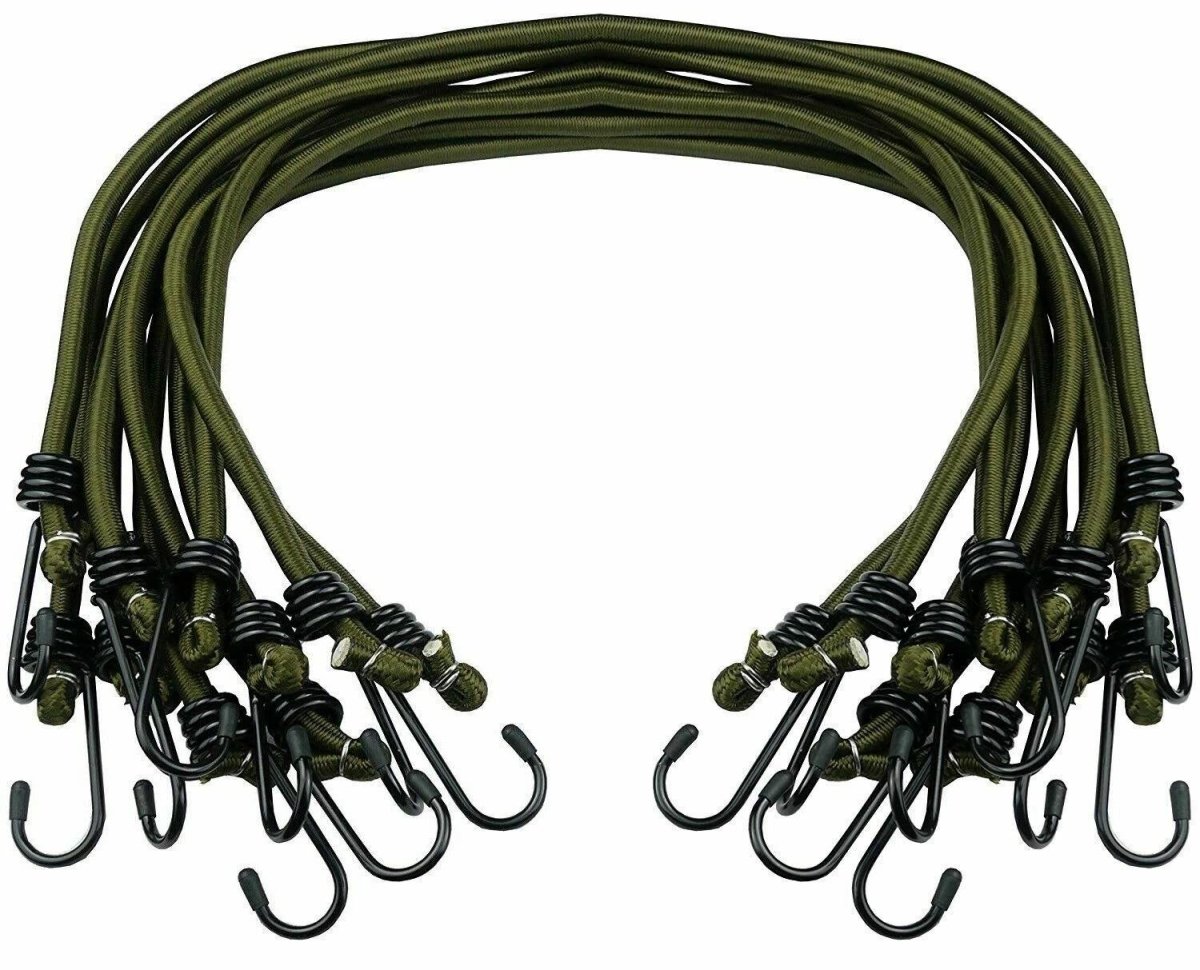 Corde elastiche militari olandesi originali Confezione da 3 attrezzature da campeggio all'aperto Oliva