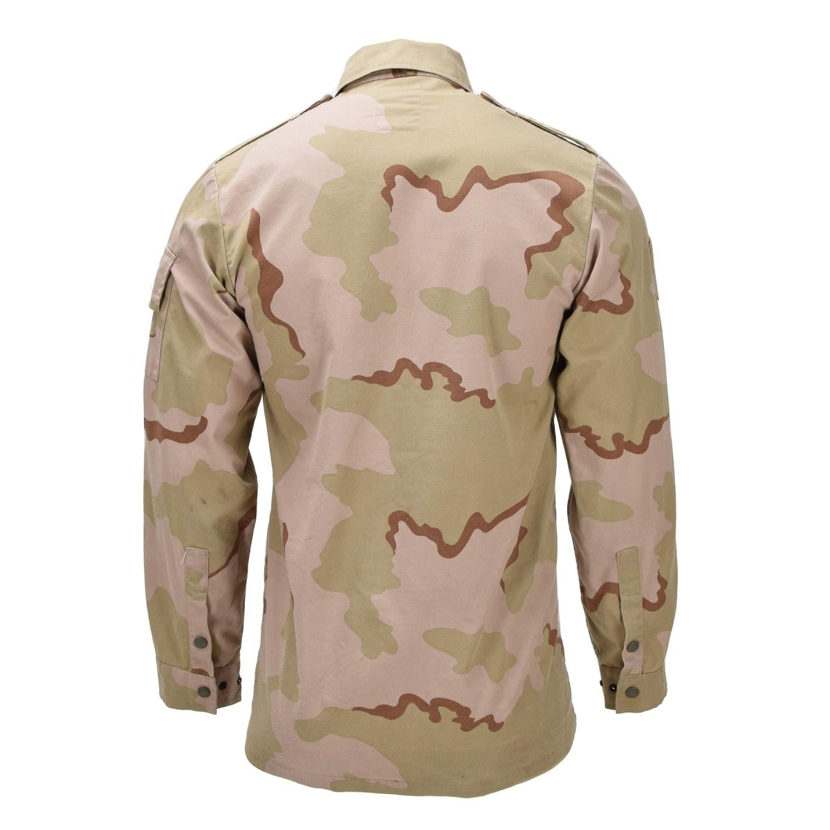 Camicia da campo militare olandese originale chiusura con bottoni automatici mimetica desertica a 3 colori