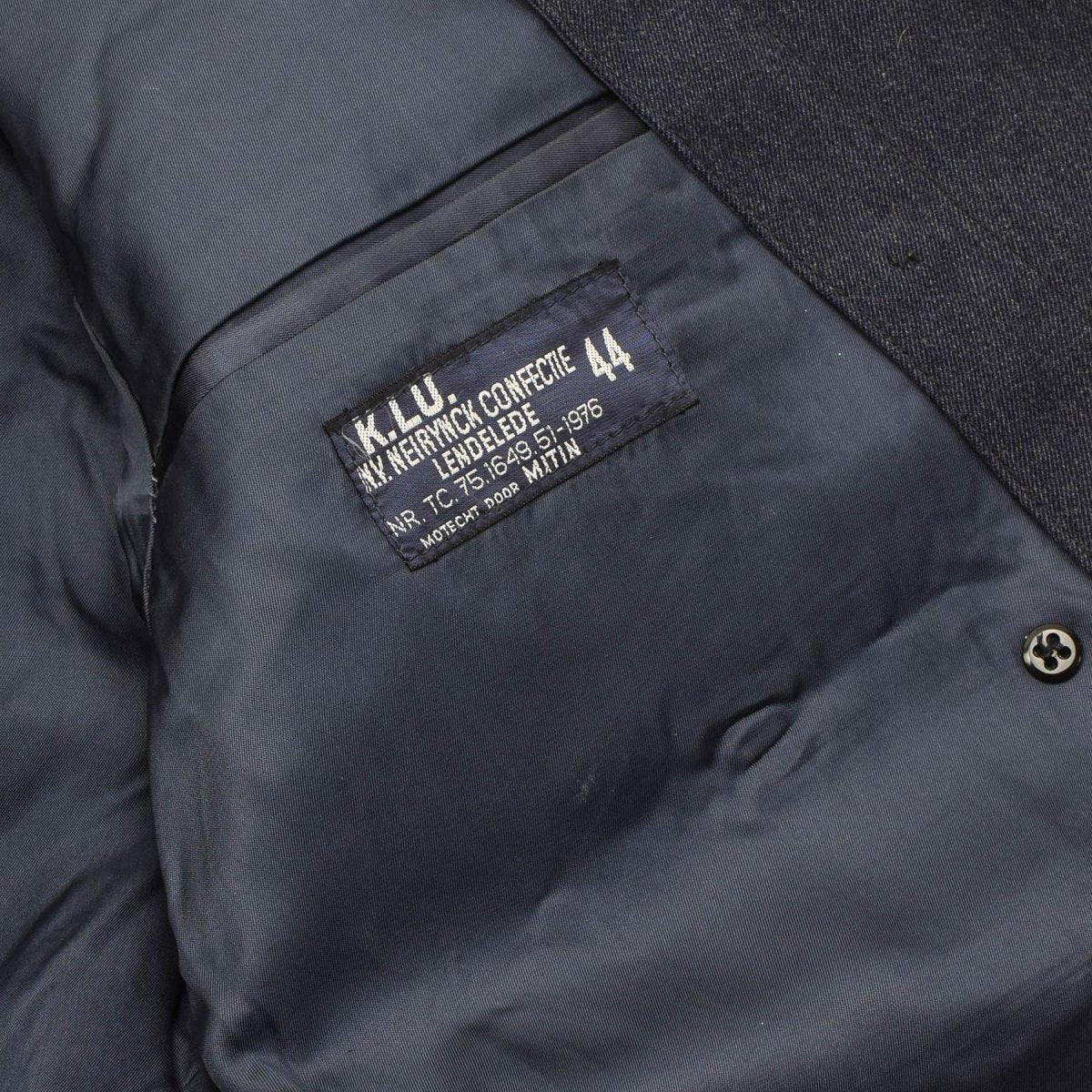 Cappotto formale militare originale olandese doppio petto con cintura blu