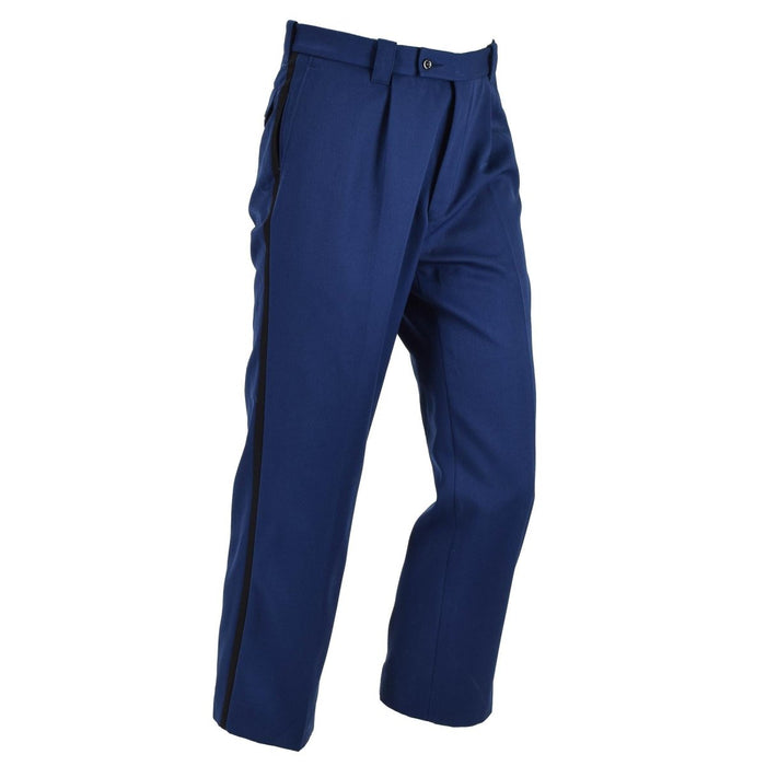 Pantaloni formali militari originali olandesi da uomo con cerniera e tasche tagliate blu tinta unita - GoMilitar