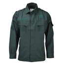 Original Dutch military green heavyweight tactical combat long sleeve shirt with button closure and shoulder epaulettes