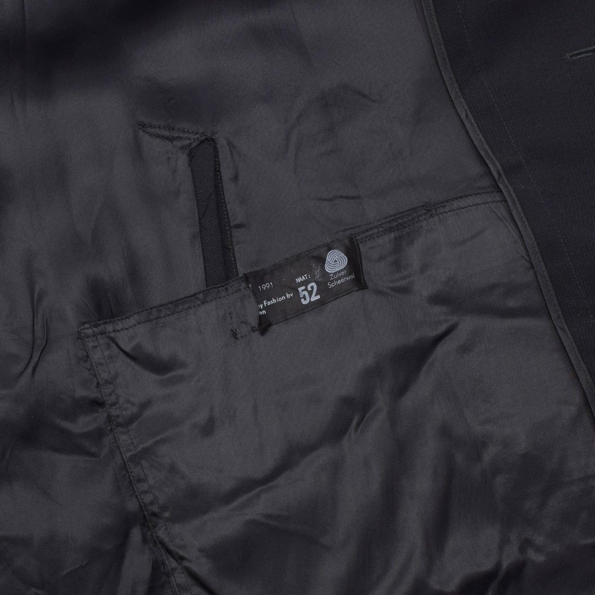 Cappotto lungo originale militare olandese in lana doppio petto in eccedenza militare nero