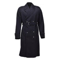 Cappotto lungo originale militare olandese in lana doppio petto in eccedenza militare nero