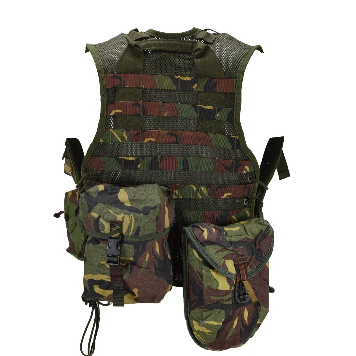 Original Dutch Military Ops Vest Utility Pouchs regolabili DPM Woodland Camo
