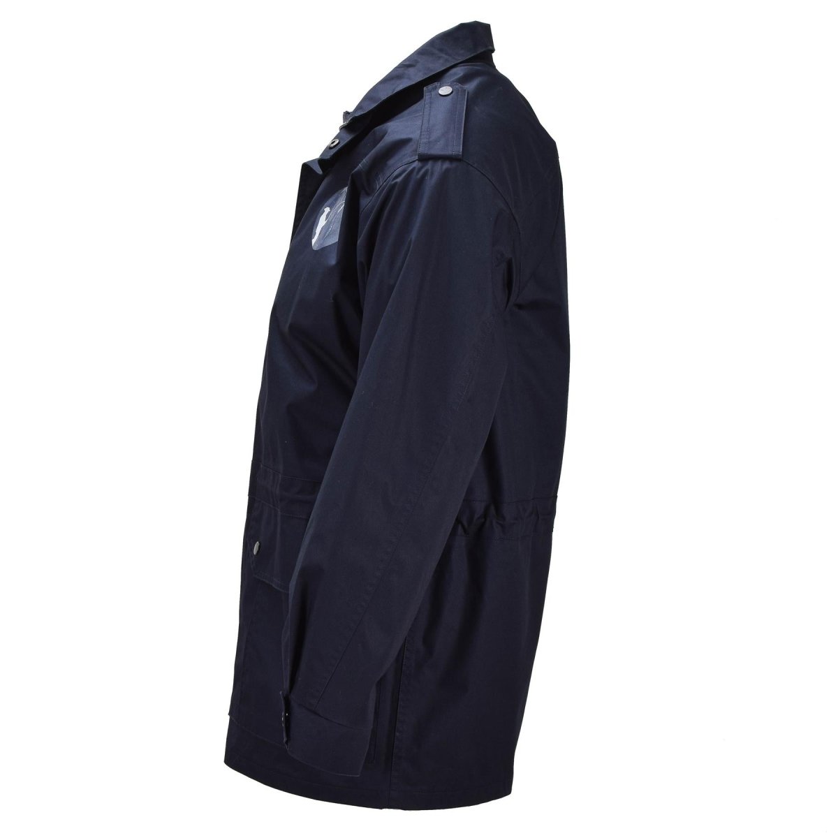 Parka Militare Originale Olandese Tasche Multiple Collo Alto Logo Pescatore Blu